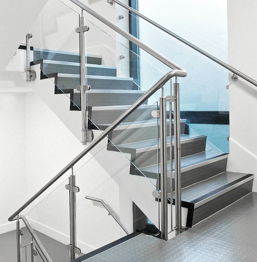 Glass Railings with Posts by LA Railings