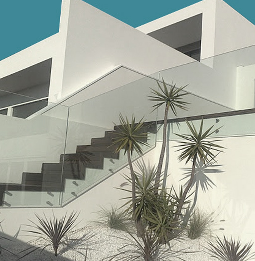 Glass Railings with Standoffs by LA Railings