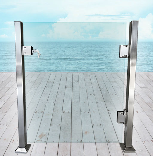 Modern Glass Gate by LA Railings