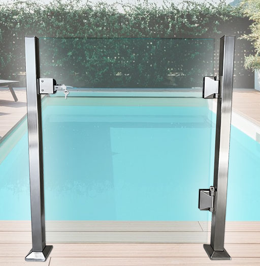 Modern Glass Gate by LA Railings