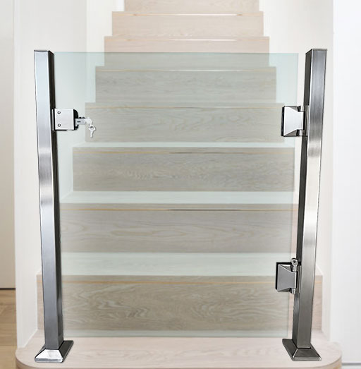 Modern Glass Gate by LA Railings