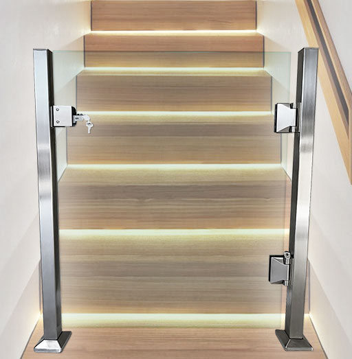 Modern Glass Gate by LA Railings