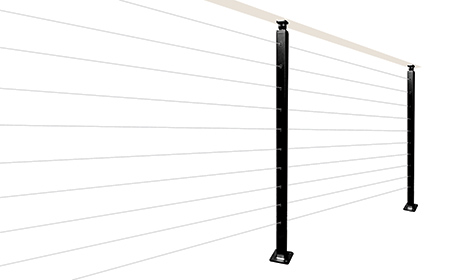 Steel Cable Railings with Wood Accents by LA Railings