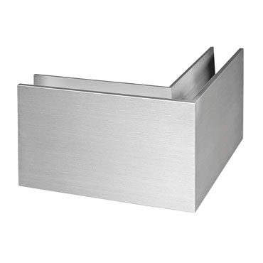 Anodized Aluminum Corner Piece for Top-Mount Slim Base Shoe Track for Glass Railing - Inside Corner