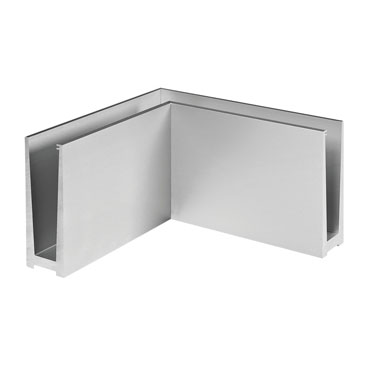 Anodized Aluminum Corner Piece for Top-Mount Slim Base Shoe Track for Glass Railing - Outside Corner