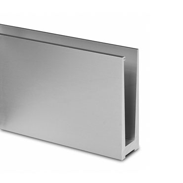 Anodized Aluminum Top-Mount Slim Base Shoe Track for Glass Railing - 16.4 ft